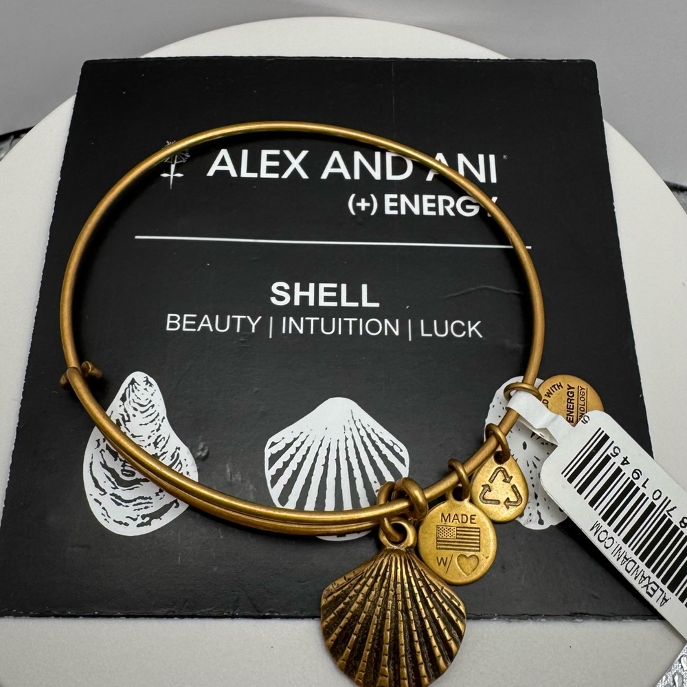 Alex and Ani Gold Tone Shell Bracelet NWT